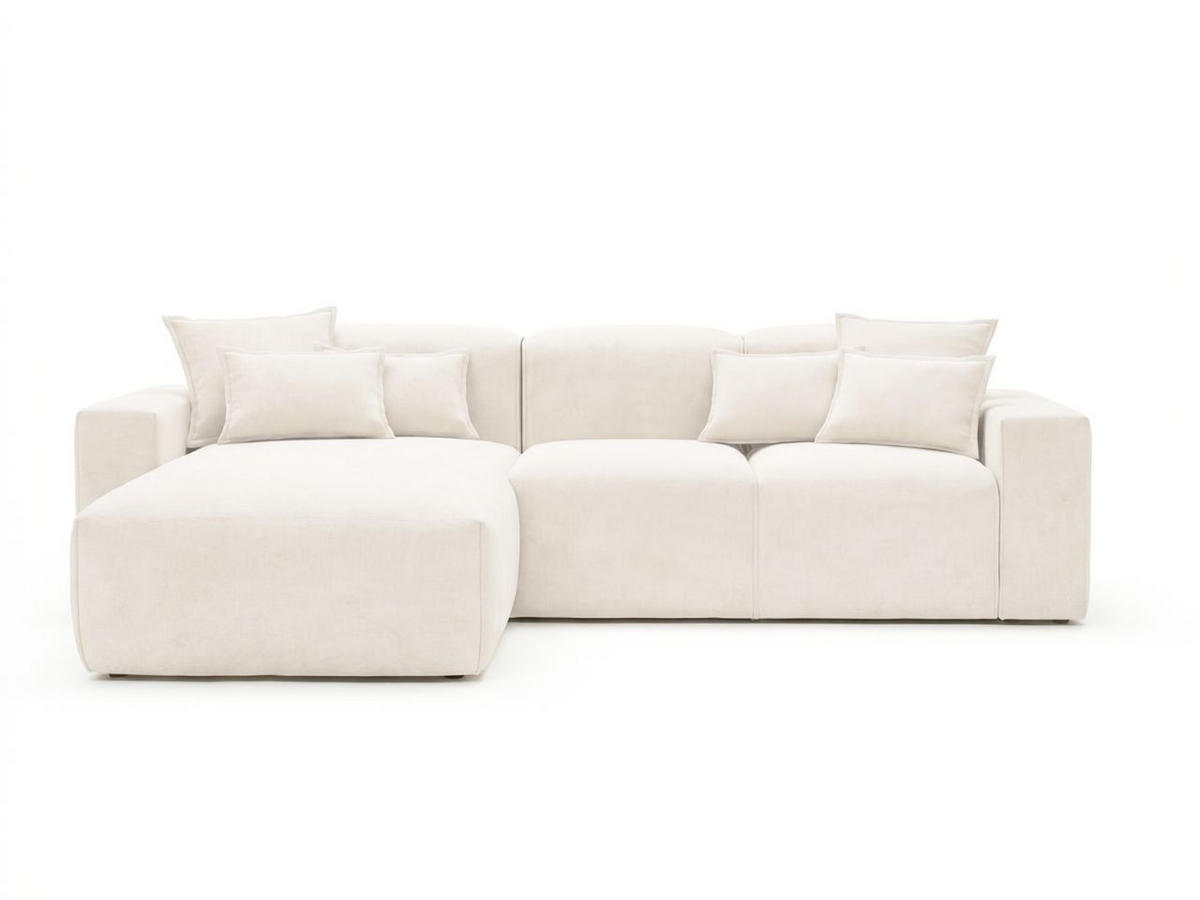 ECKSOFA Leni Creme Links - Creme, Holz/Textil (265/180cm) - Graingold