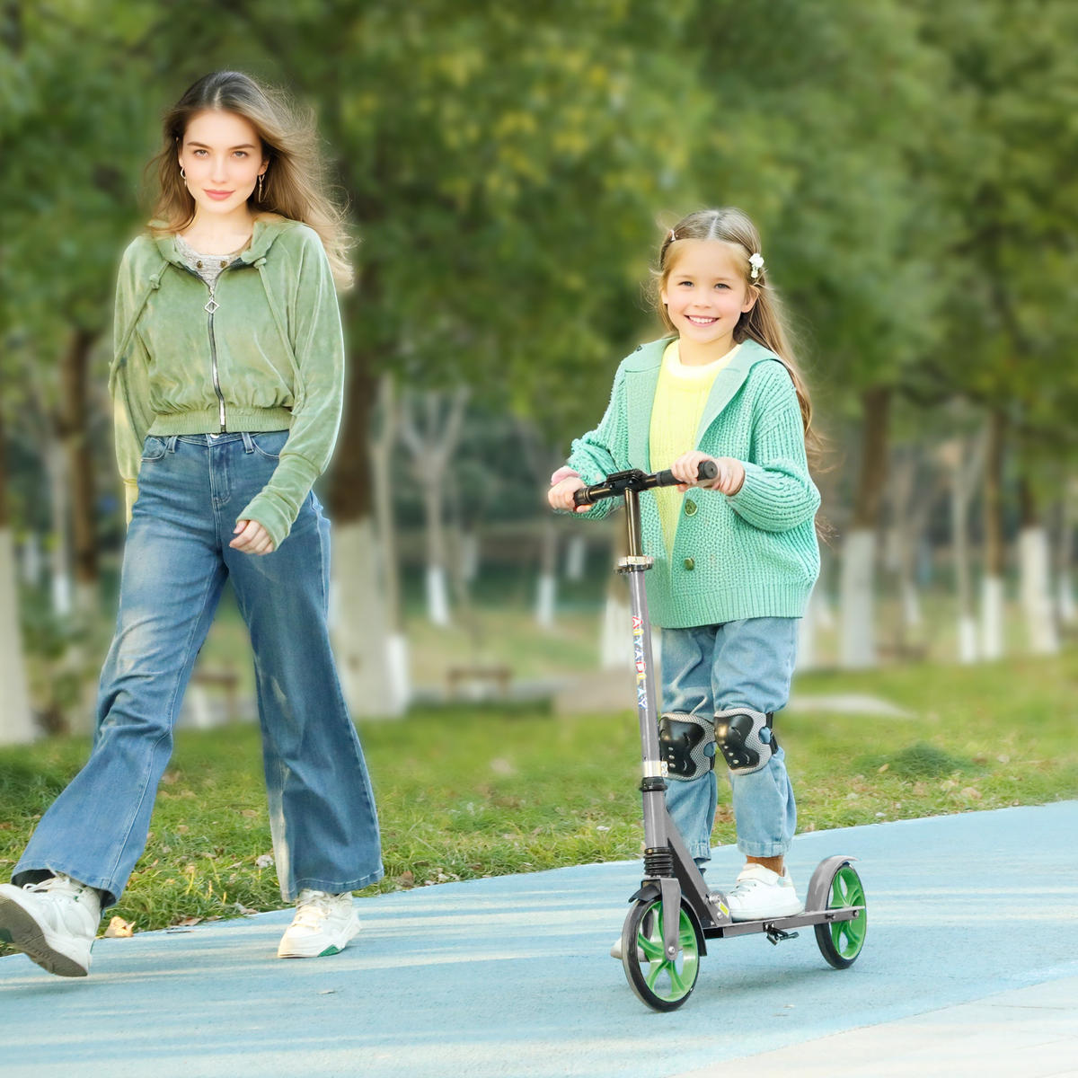 KINDERSCOOTER, Grün, Kunststoff, Metall - Grün, Kunststoff/Metall (94/38/103cm) - AIYAPLAY