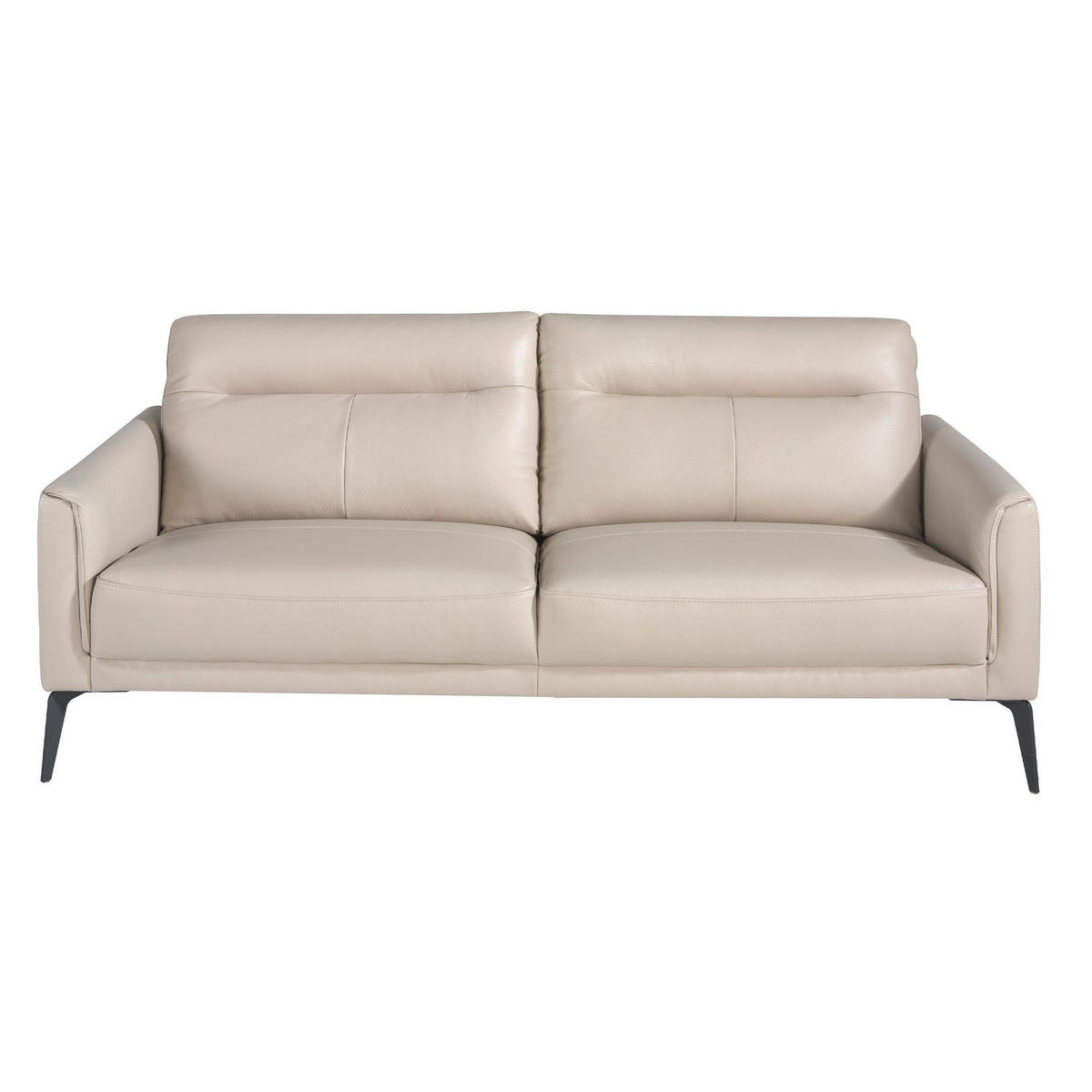 SOFA 3-Sitzer Sofa aus Leder taupe grau 192/88/87 cm - Dunkelgrau/Schwarz, Leder (192/87/88cm) - ANGEL CERDA