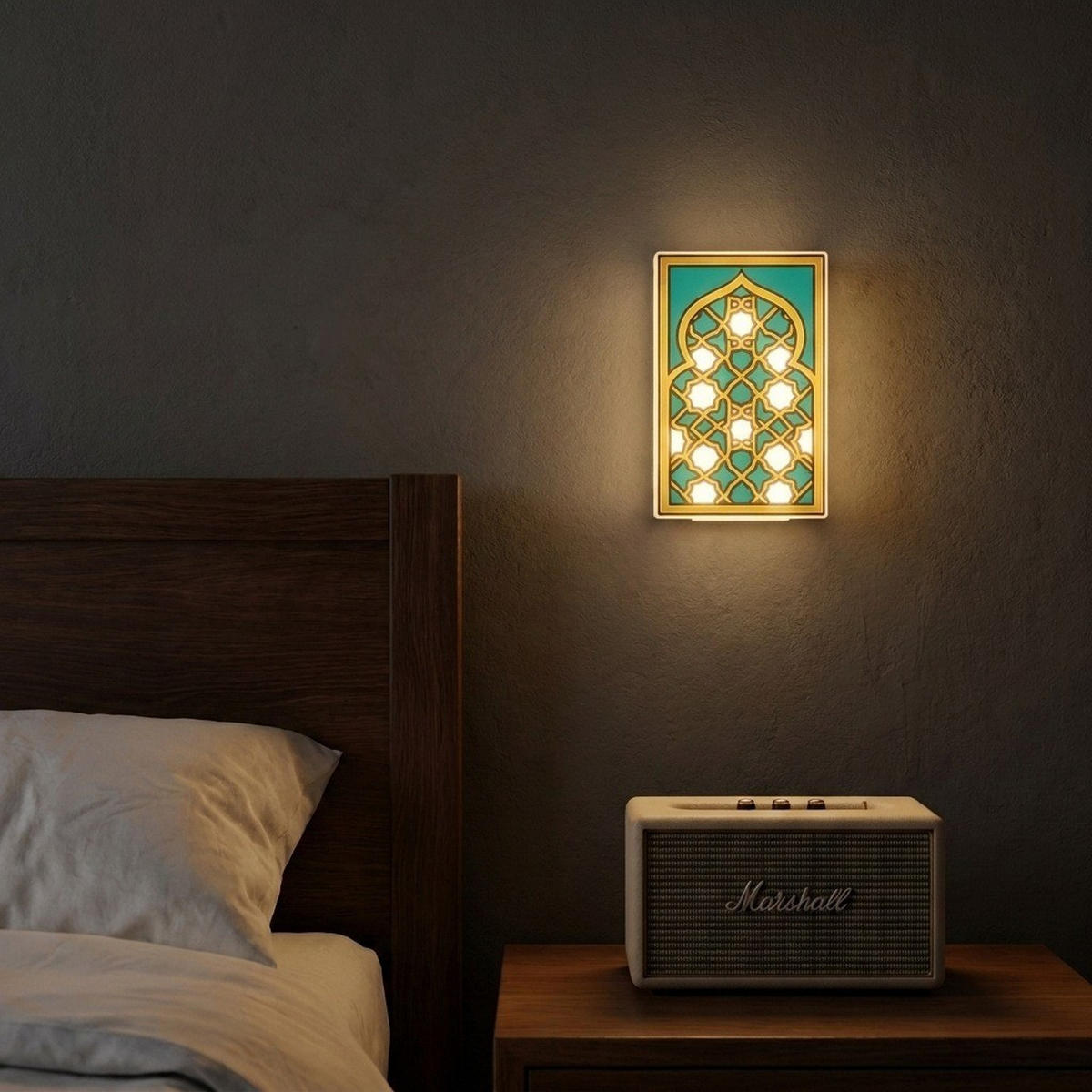 LED-WANDLEUCHTE 20.6/13.3/3.8 cm - Grün, Kunststoff (13.3/3.8/20.6cm) - Authentics