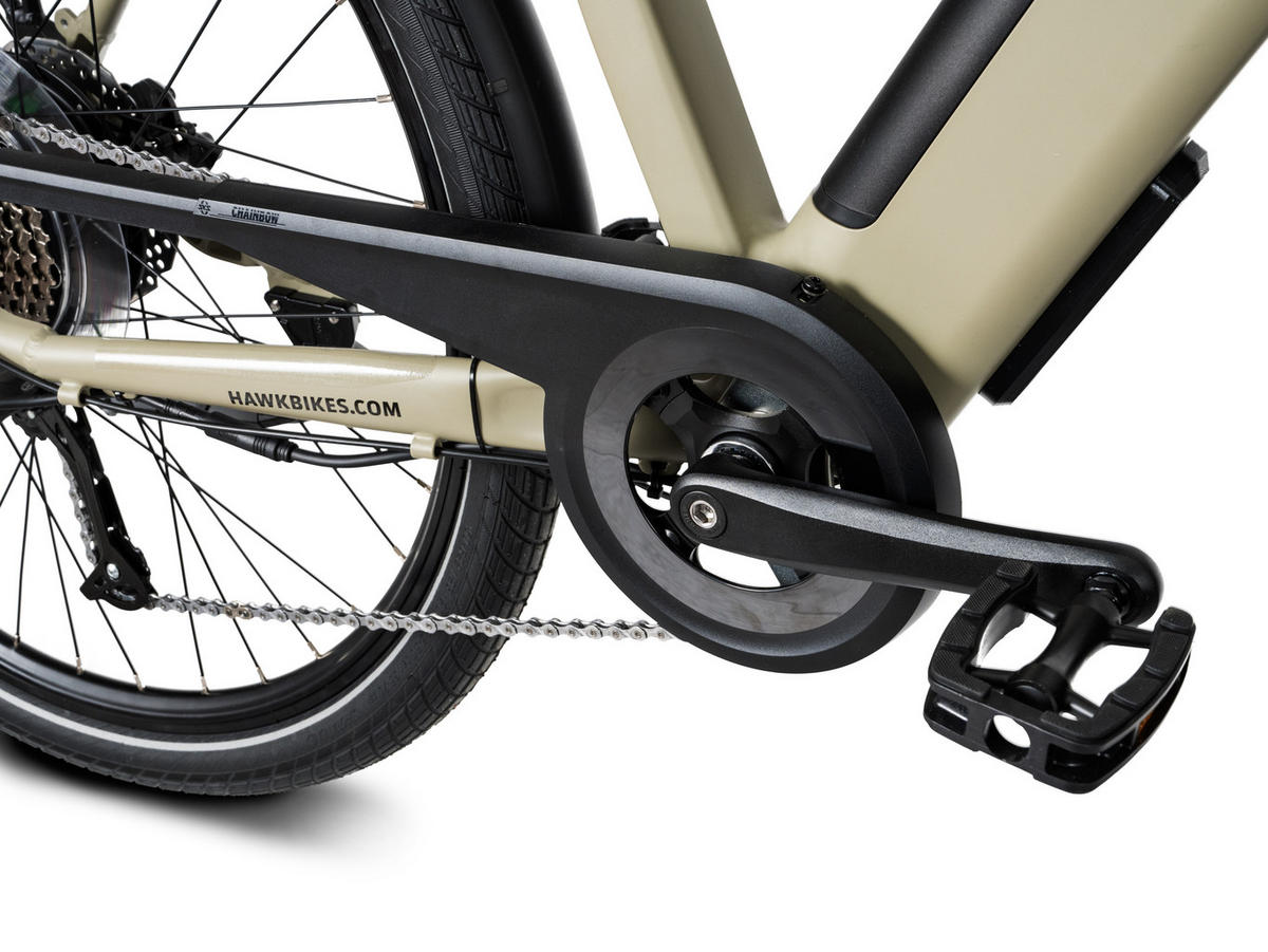 E-TREKKING Integrated Gent Bafang E-Bike Sand 28 Zoll Gr: 53cm - Sandfarben, Metall (53cm) - Hawk Bikes