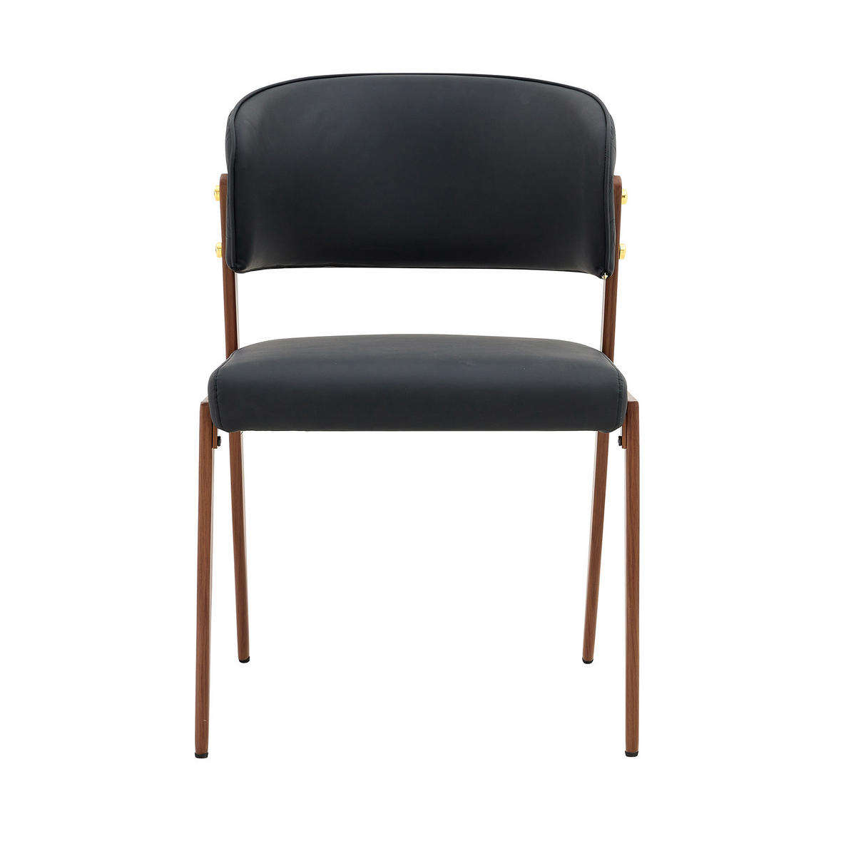 STUHL-SET DE-36689 2 Stück mit Kunstlederbezug und Metallgestell Schwarz - Schwarz, Metall (49/78/51cm) - ComfortXL