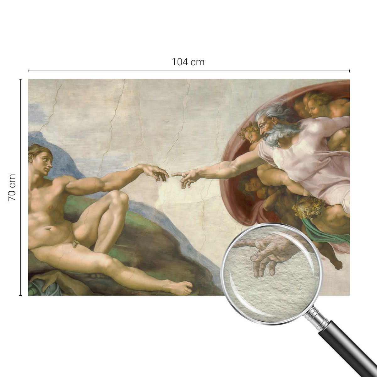 FOTOTAPETE 104x70 cm - Spiritueller Kontakt - Beige, Textil (104/70cm) - Wallfluent