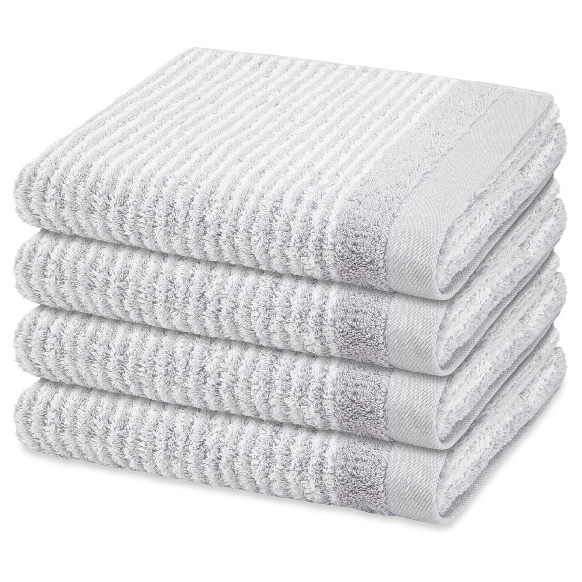 HANDTUCH Stripes 4er-Set - Hellgrau, Textil (50/100cm) - Ross