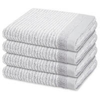 HANDTUCH Stripes 4er-Set - Hellgrau, Textil (50/100cm) - Ross
