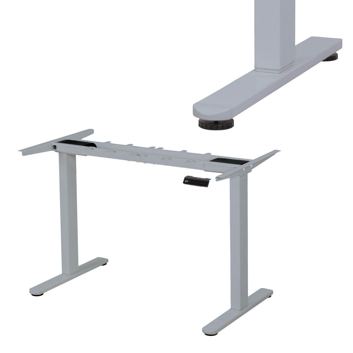 TISCHGESTELL HÖHENVERSTELLBAR LIFT S5 silber - Grau, Metall (68/180/118cm) - Albatros