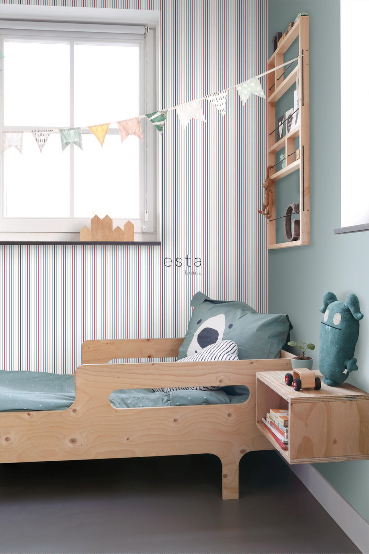 TAPETE Streifen 53 cm x 10.05 m - Blau, Papier (53/0.1cm) - ESTAhome