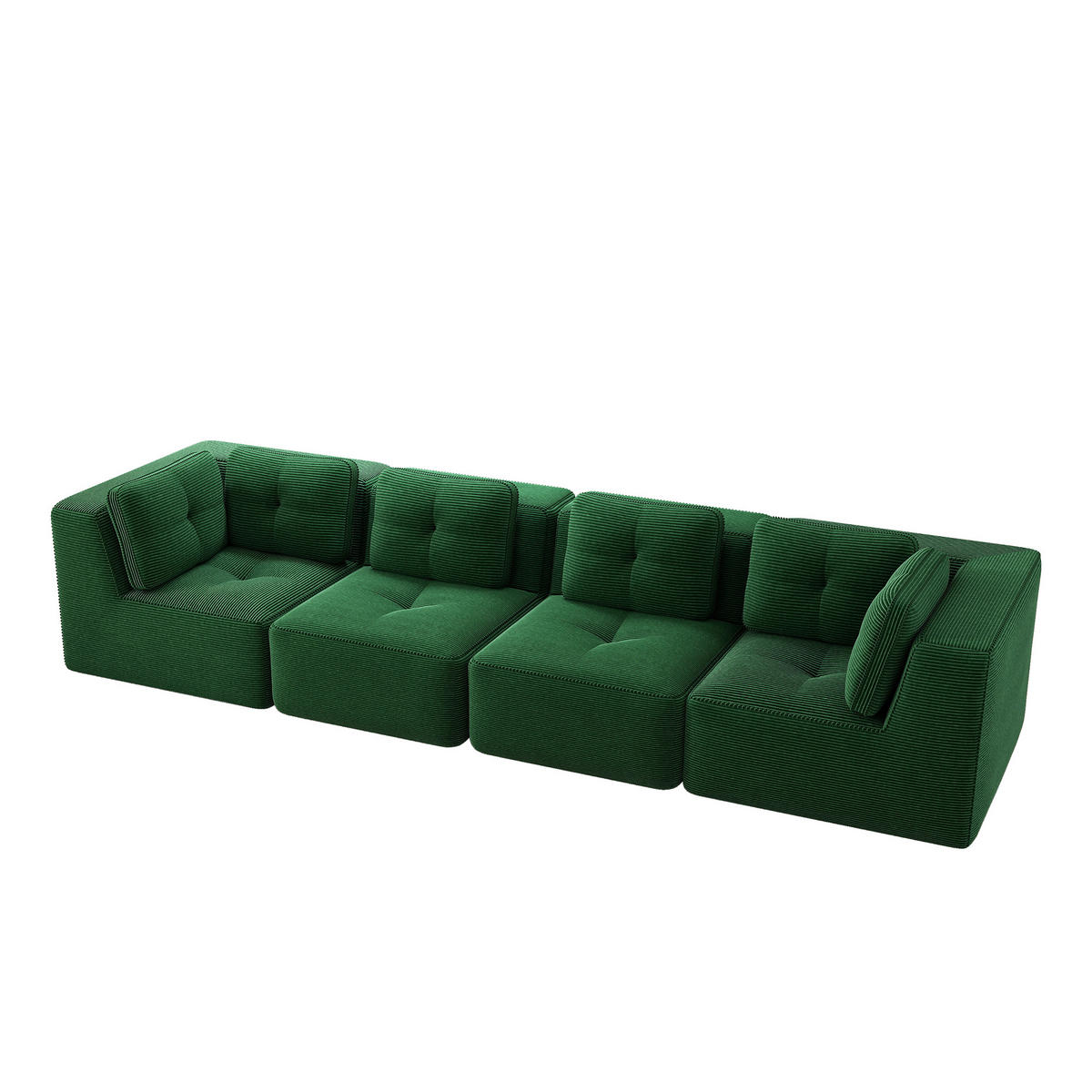 4-SITZER-SOFA DE-34220 mit Tiefsitz Grün - Grün, Textil (104/69/386cm) - ComfortXL