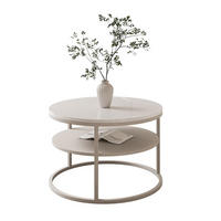 COUCHTISCH CIRI SLIM KASCHMIR HOCHGLANZ mit Regal - Beige, Holzwerkstoff (60/60/42cm) - Lookway
