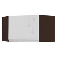ECKHÄNGESCHRANK Florence W10/60/36 Lava / RAL 9003 signalweiß HG 60 / 60 / 36cm - Türanschlag links - Dunkelgrau/Weiß Hochglanz, Holz/Holzwerkstoff (60/36/60cm) - Feldmann-Wohnen