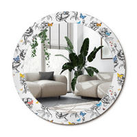 SPIEGEL Rund Ø 70 cm mit Aufdruck - Multicolor, Glas (70/70/0.4cm) - Wallfluent