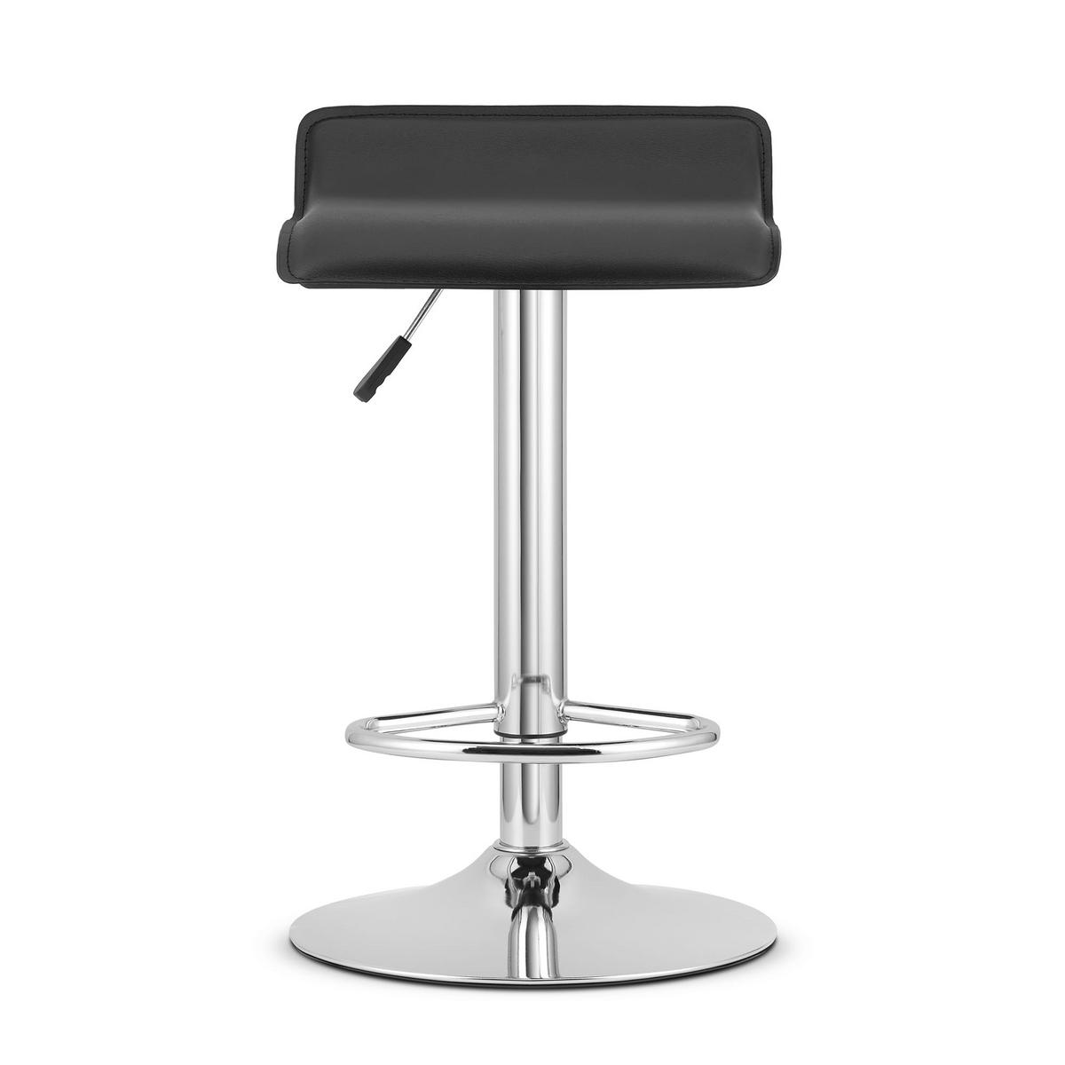 BARHOCKER 2-er Set FORT ECO schwarzer Sitz, Chrombasis - Schwarz, Leder (38.5/84/39cm) - Valora