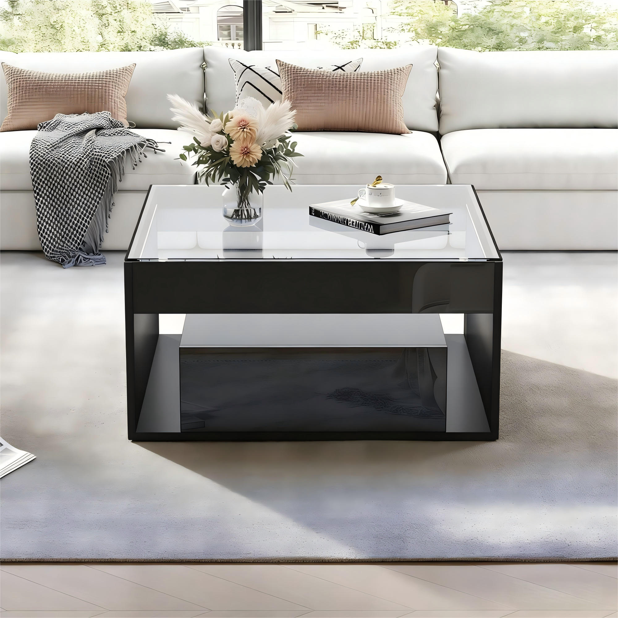 Flieks Couchtisch Schwarz 70x35x70 cm