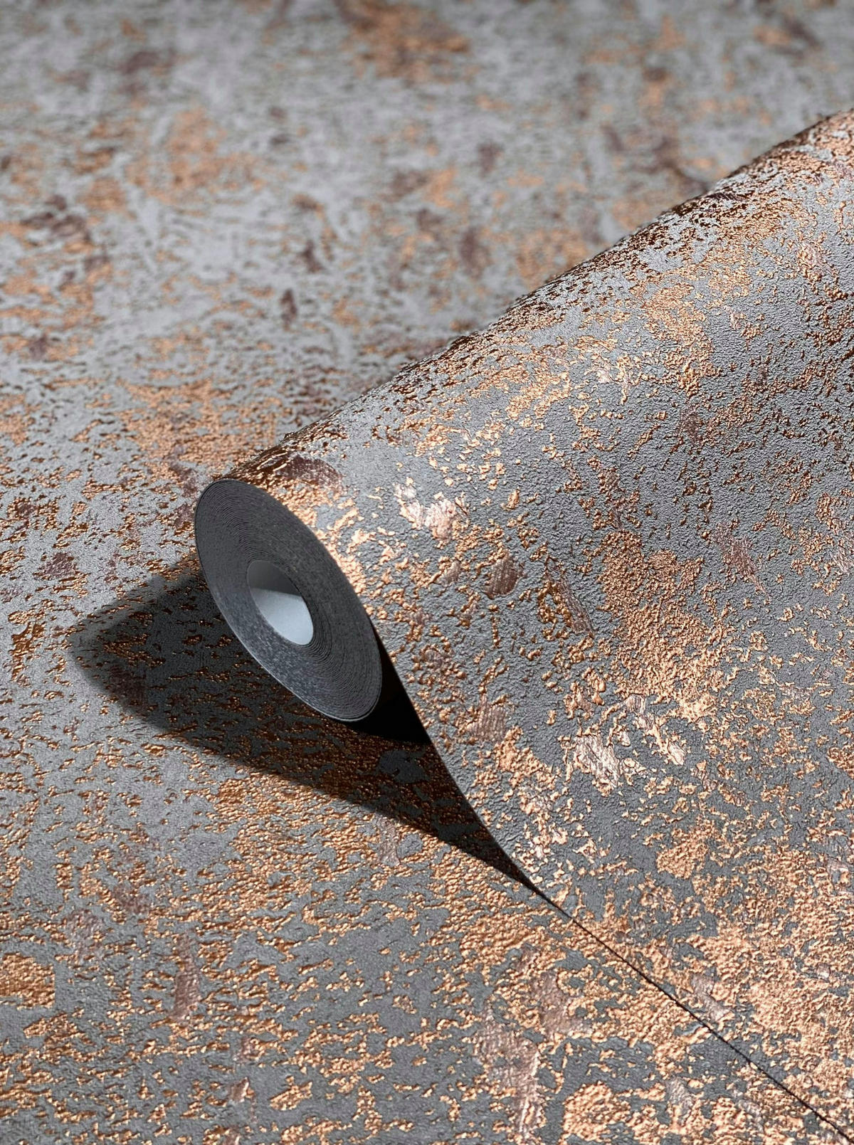 VLIESTAPETE Struktur Tapete kupfer - Kupferfarben, Papier (53/1005cm) - marburg