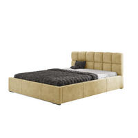 POLSTERBETT MALTA mit Kopfteil, 200 x 200 cm, Doppelbett mit Bettkasten und Lattenrost aus Metall, Velourstoff: Beige - Beige, Holz/Textil (200/200cm) - Agmat-Furniture