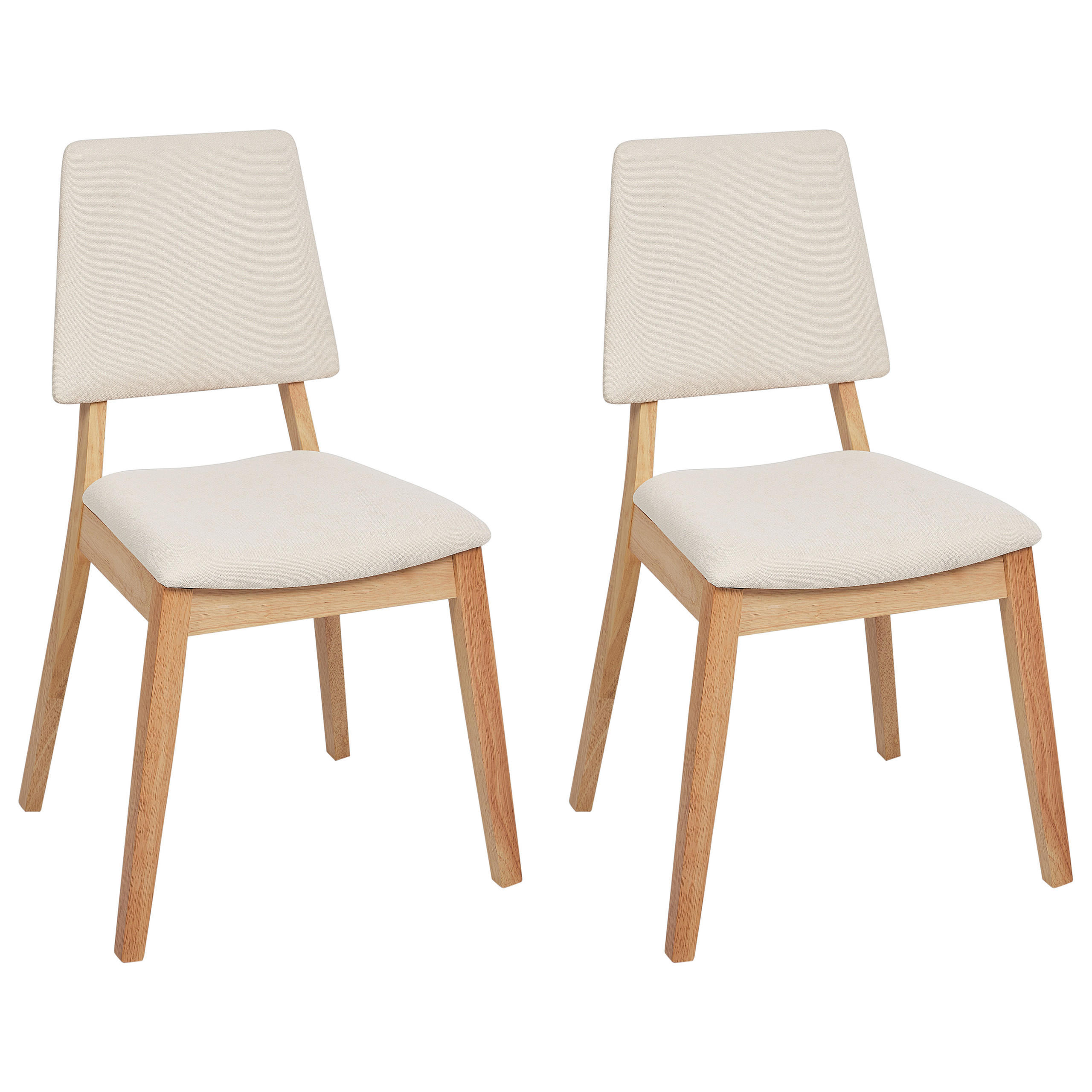 ESSZIMMERSTUHL 2er-Set Holz Helles Beige Merrill - Hellbraun/Beige, Holz (52/89/51cm) - Beliani