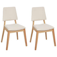 ESSZIMMERSTUHL 2er-Set Holz Helles Beige Merrill - Hellbraun/Beige, Holz (52/89/51cm) - Beliani