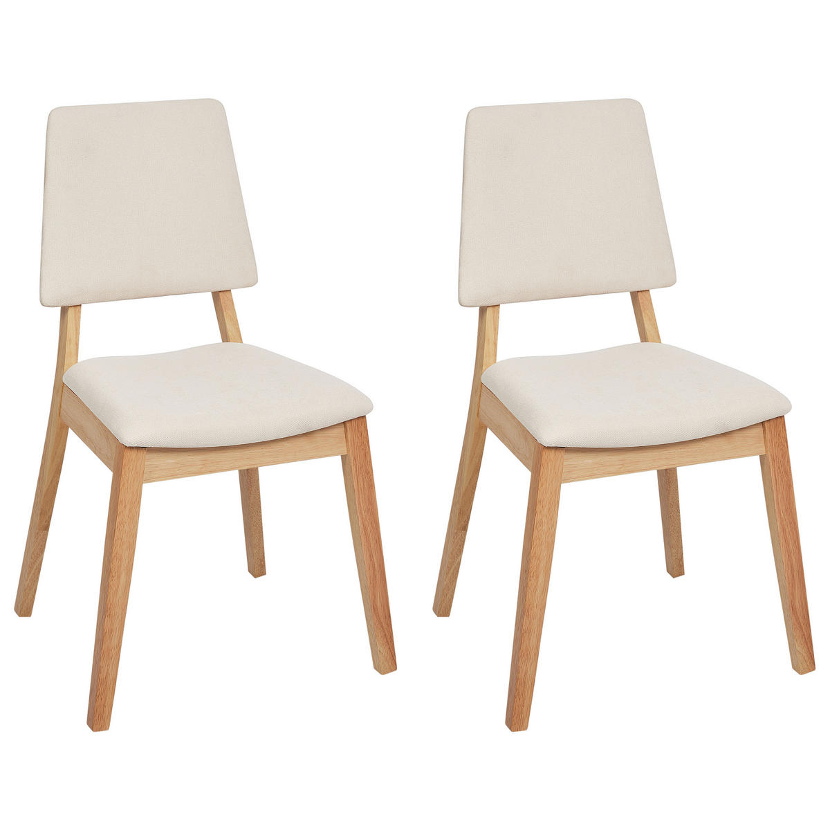 ESSZIMMERSTUHL 2er-Set Holz Helles Beige Merrill - Hellbraun/Beige, Holz (52/89/51cm) - Beliani