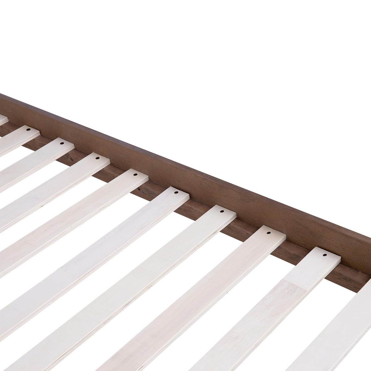 HOLZBETT 180/200cm Dunkler Holzfarbton Istres - Dunkelbraun, Holzwerkstoff (180/200cm) - Beliani