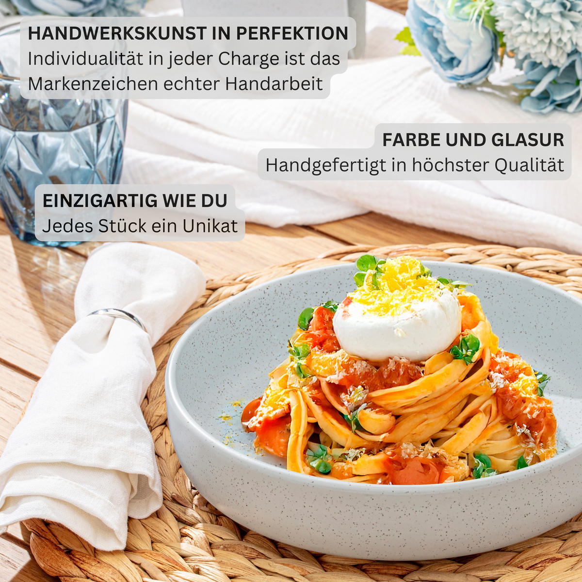 PASTASCHALEN LEEDS FROST - 6 teilig aus Steingut - Weiß, Stein (20.5cm) - Sänger