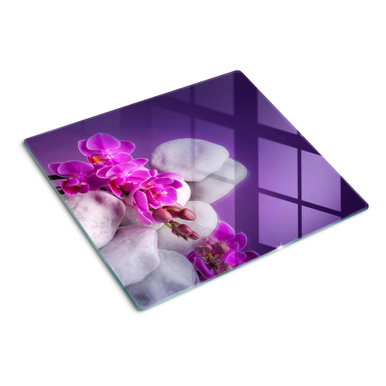 GLASPLATTE 60x52 cm Orchidee - Lila, Glas (60/0.4/52cm) - TULUP