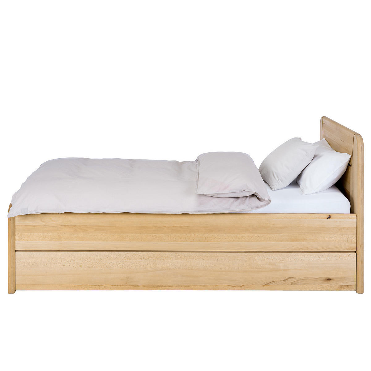 MASSIVHOLZBETT - Kernbuche, Holz (100/200cm) - home24