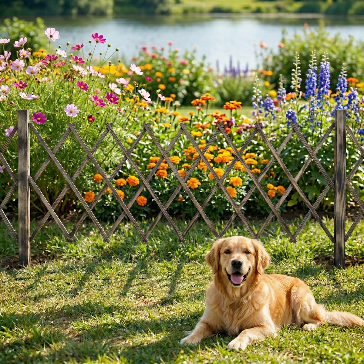 3XMŘÍŽE - hnědá, dřevo (90/310/1.5cm) - Relaxdays