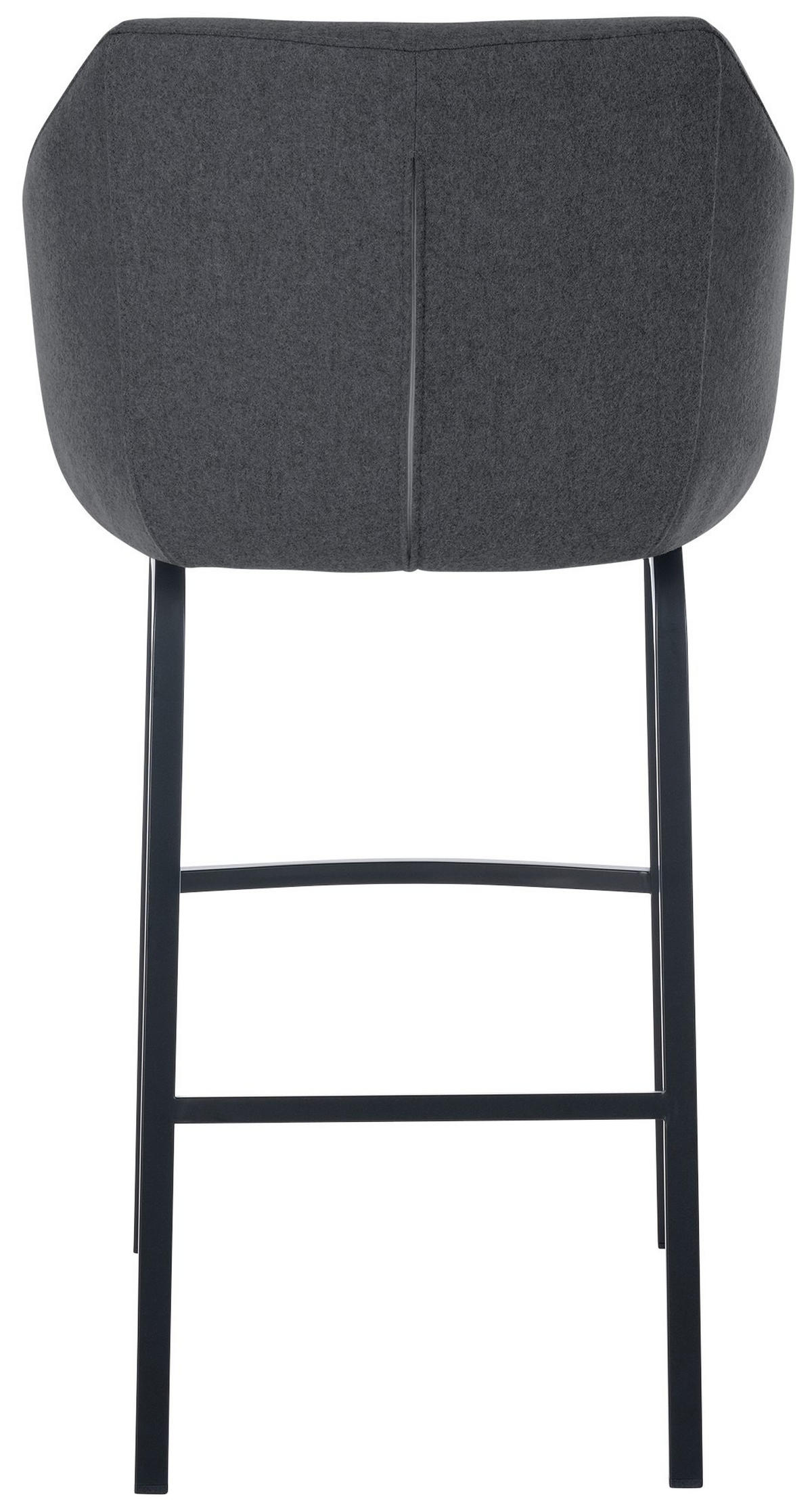 BARHOCKER Filz grau - Schwarz/Grau, Textil/Metall (58/108/56cm) - CLP