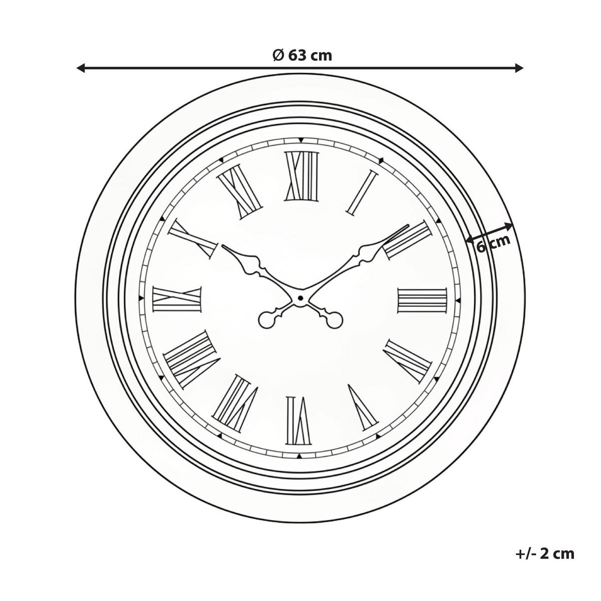 WANDUHR 63 cm Schwarz Villena - Schwarz, Kunststoff (63/63/6cm) - Beliani