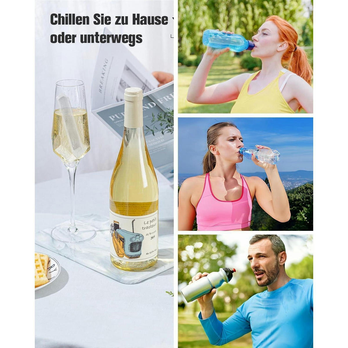 EISWÜRFELFORM 2er-Set Silikon lange Eisstäbchen mit Rahmen - Türkis, Kunststoff (13.5/1.8/17.5cm)