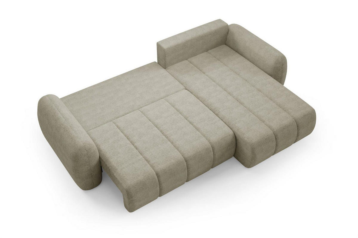 ECKSOFA Caria Mit Schlaffunktion - Creme, Holzwerkstoff/Textil (304/190cm) - Fun Möbel