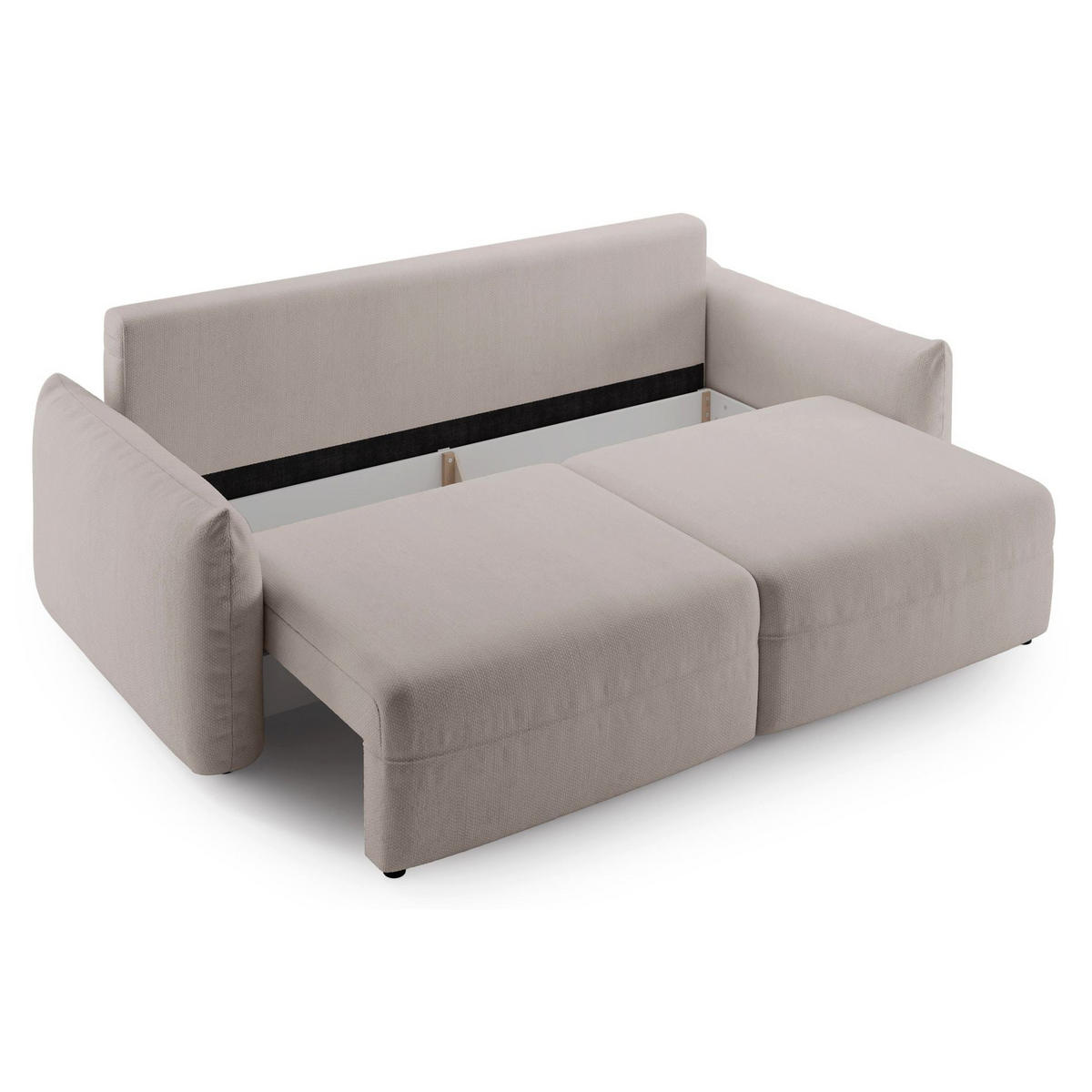 SCHLAFSOFA Theolla Hellbeige - Ecru/Schwarz, Textil/Metall (248/97/111cm) - Selsey