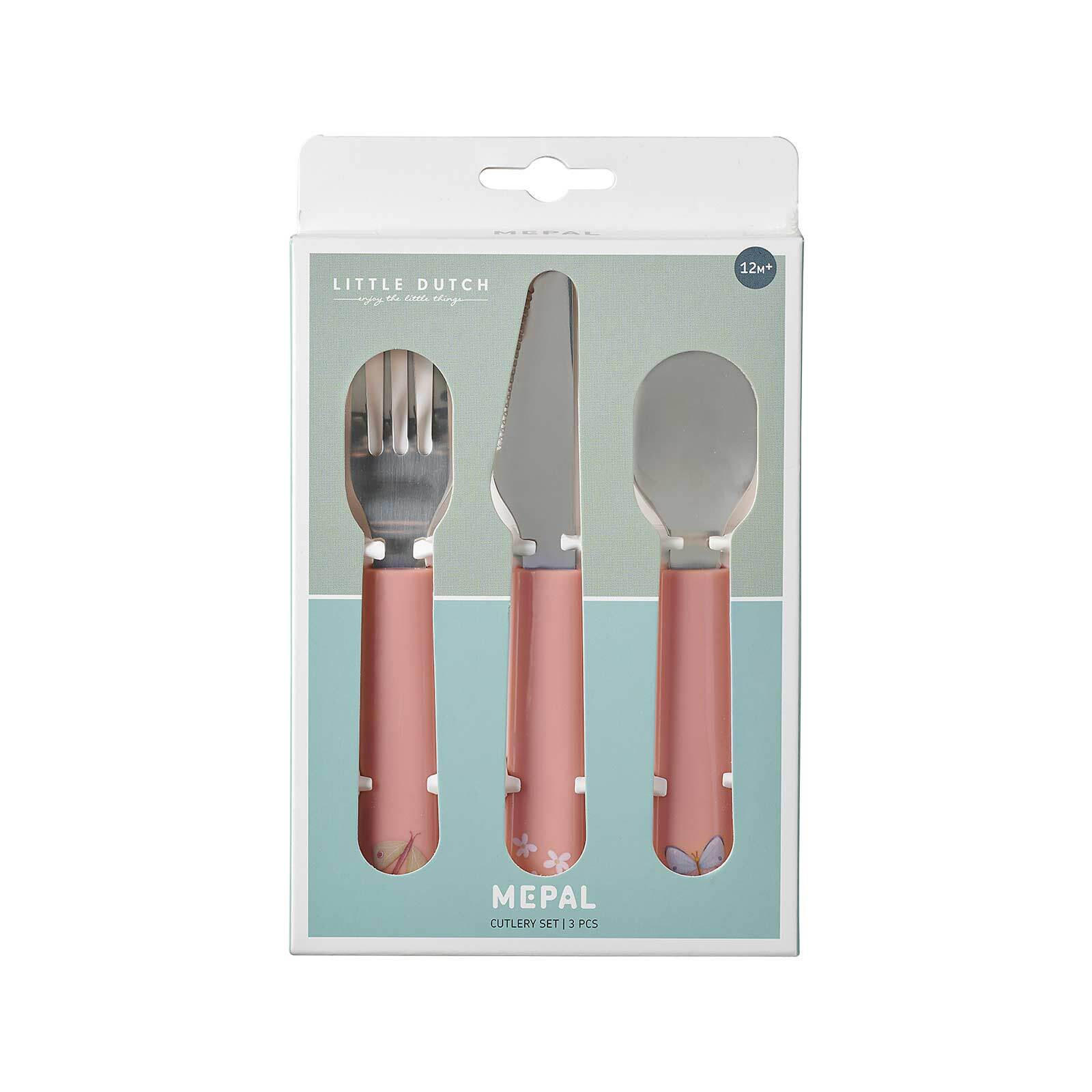 KINDERBESTECK Mio Flowers & Butterflies 3er Set - Rosa, Metall - Mepal