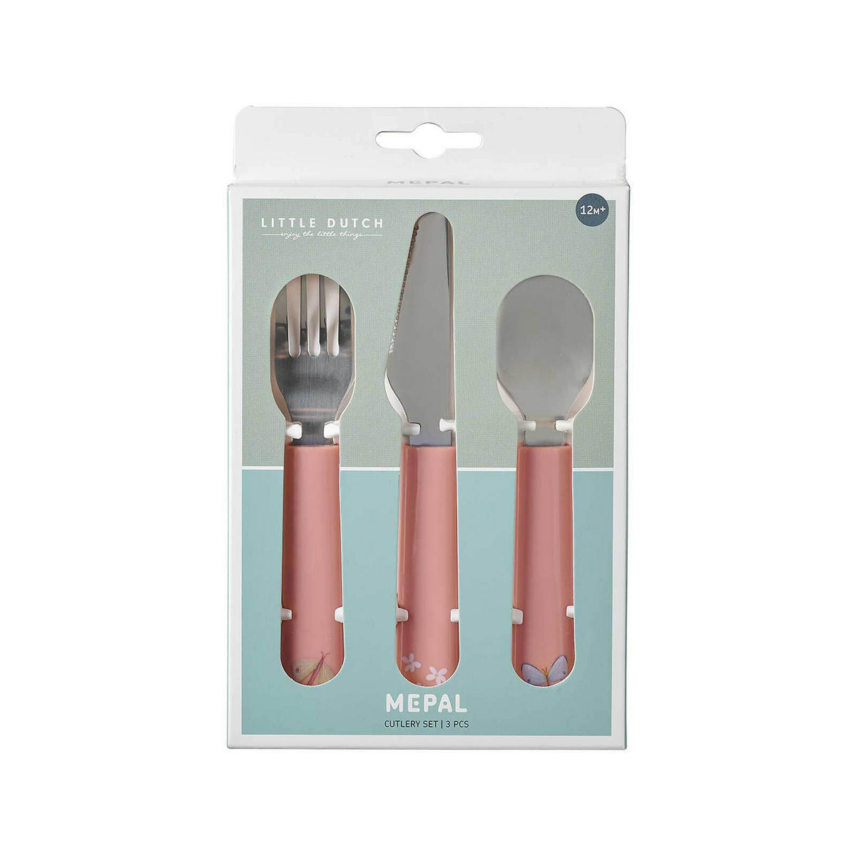 KINDERBESTECK Mio Flowers & Butterflies 3er Set - Rosa, Metall - Mepal