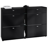 SCHUHSCHRANK Today Fronten in Schwarz matt - Schwarz, Holzwerkstoff (155.5/95/28cm) - Vladon