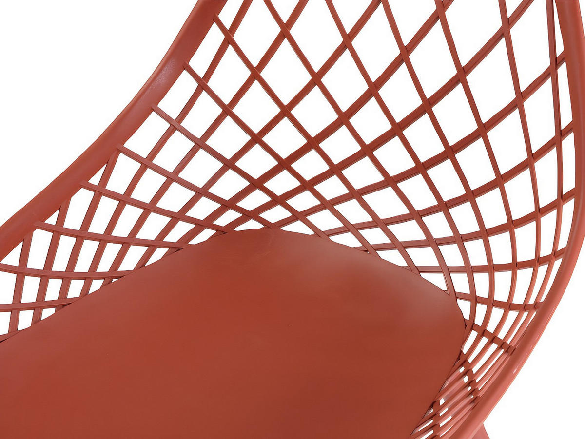 GARTENSTUHL - 54.5cm x 49cm - Polypropylen - terracotta - MALAGA - Braun, Metall (54.5/84/49cm) - Vente-Unique