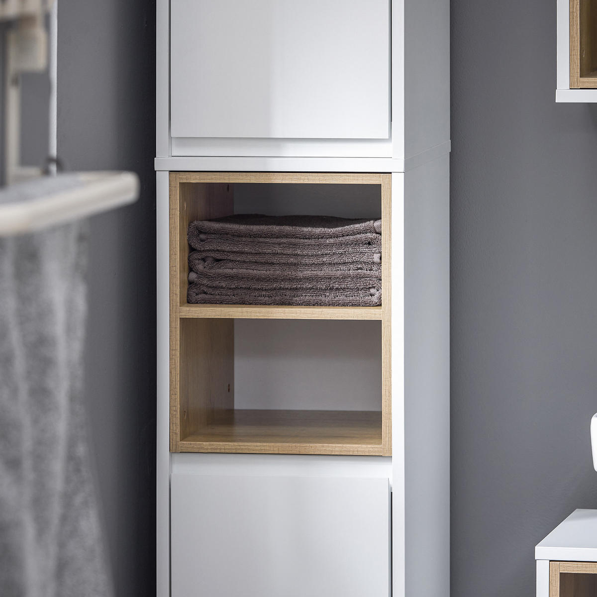 HOCHSCHRANK Weiß - Weiß, Holzwerkstoff (30/170/30cm) - SoBuy