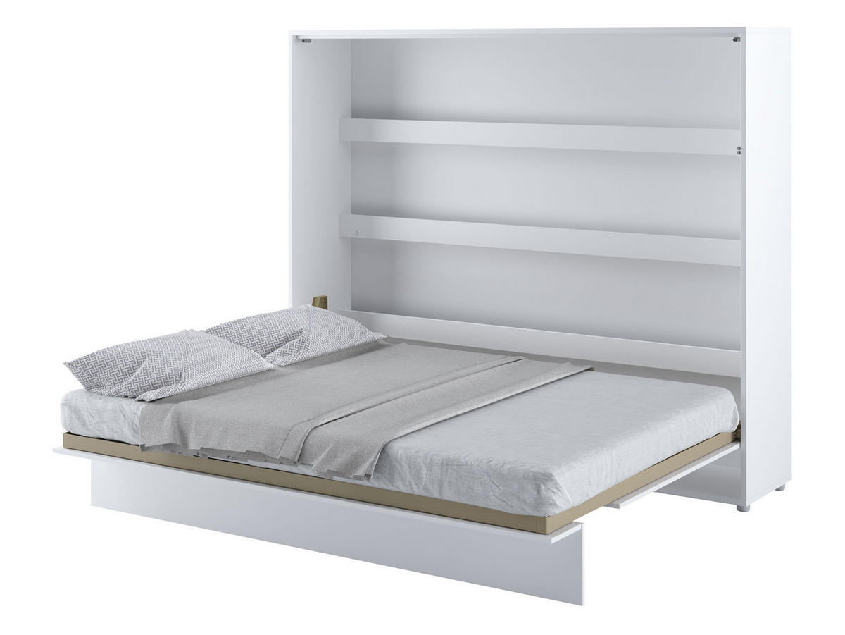 SCHRANKBETT Bed-Concept BC-14 160x200 mit weißer LED Beleuchtung - Weiß/Grau, Holz/Holzwerkstoff (160/200cm) - MIRJAN24