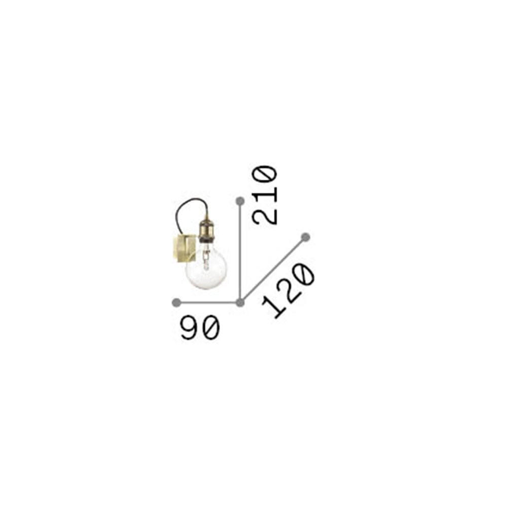 WANDLEUCHTE Messing - Messingfarben, Metall (12/29/18cm) - Ideal Lux
