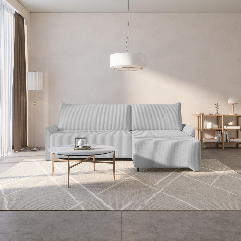 Thumbnail - Möblo Eckschlafsofa, Hellgrau, Holzwerkstoff, 4-Sitzer, L-Form, 245x174 cm, Wohnzimmer, Sofas & Couches, Wohnlandschafte...