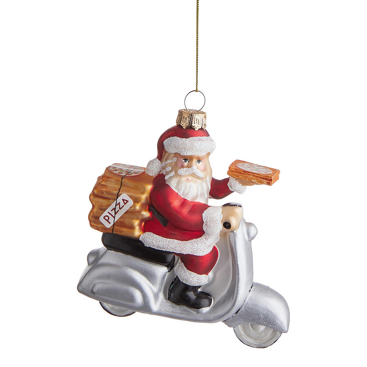 BAUMANHÄNGER Hang On Motorrad Pizzasanta - Multicolor, Glas (3/10/10cm) - Butlers