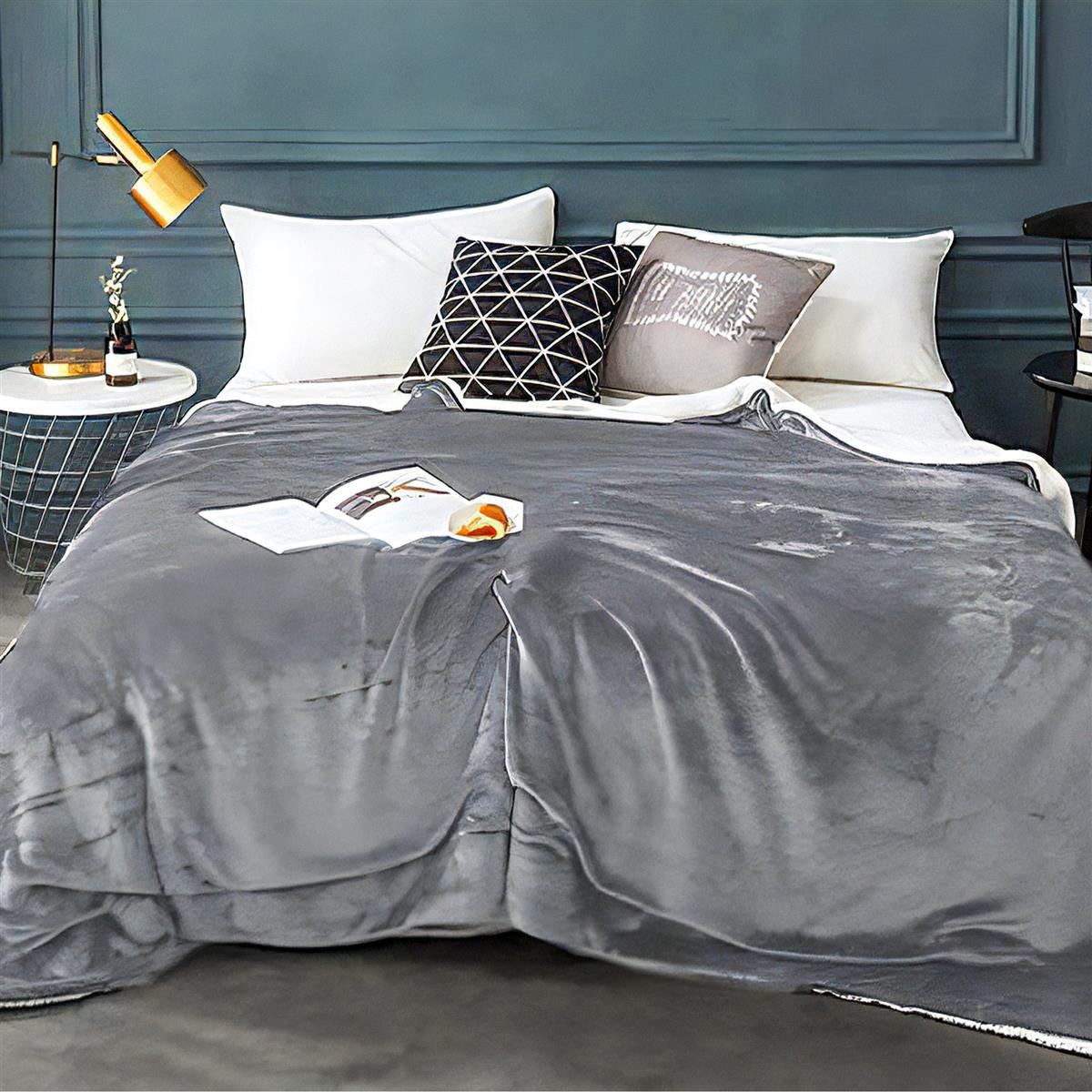 KUSCHELDECKE Sherpa 200 / 150 cm (Grau) - Grau, Textil (150/200cm)