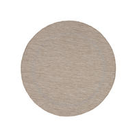 TEPPICH Outdoor Flachgewebe Uni-Design Polypropylen Balkon Beige Rund 200x200 - Beige, Textil (200/200cm) - KADIMA DESIGN