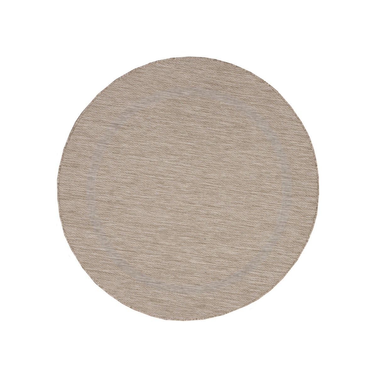 TEPPICH Outdoor Flachgewebe Uni-Design Polypropylen Balkon Beige Rund 200x200 - Beige, Textil (200/200cm) - KADIMA DESIGN