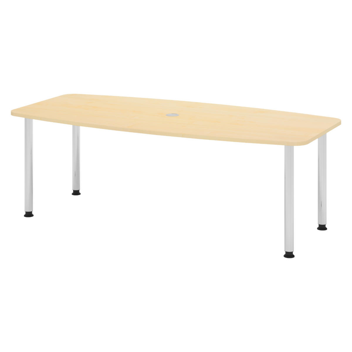 KONFERENZTISCH klein KT22 103/220/74,5 cm in Ahornfarben/Chromfüße - Chromfarben/Ahornfarben, Holzwerkstoff (103/220/74.5cm) - bümö