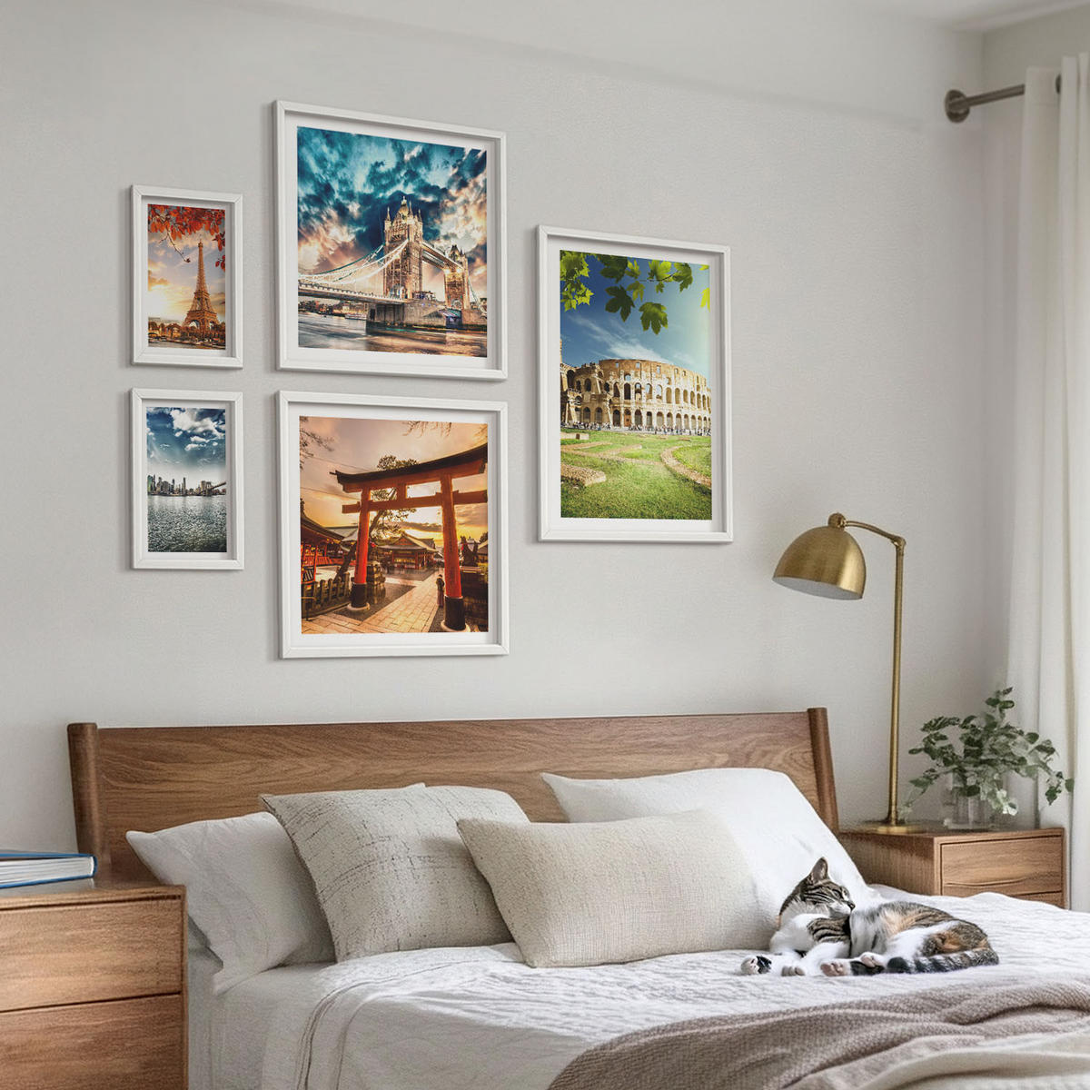 WANDBILDER 5er-Set - 50x50 cm & 20x30 cm & 40x60 cm Weißer Rahmen - Entspannende Zen-Steine für inneren Frieden - Weiß, Kunststoff (40/60cm) - ArtPrintCave