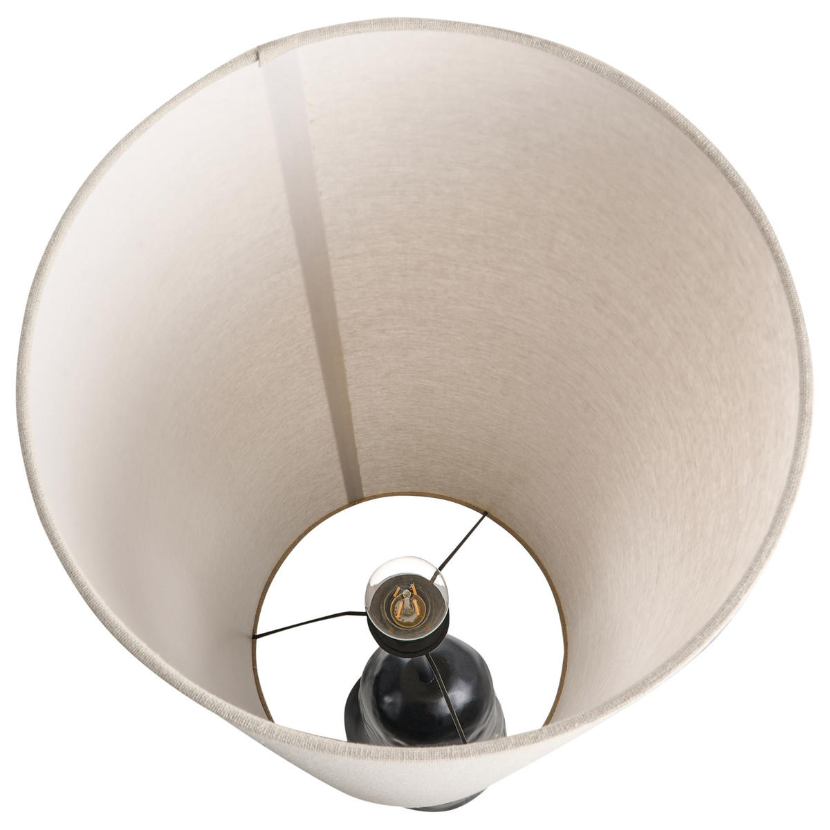 STEHLAMPE Schwarz Selb - Beige/Schwarz, Keramik (28/28/136cm) - Beliani