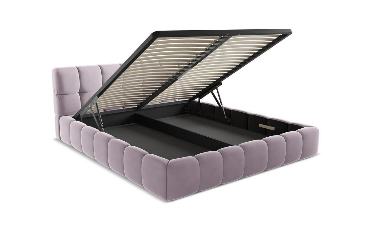 POLSTERBETT mit Bettkasten und Lattenrost 210x215 Grau - Taupe/Schwarz, Kunststoff/Textil (160/200cm) - Makamii