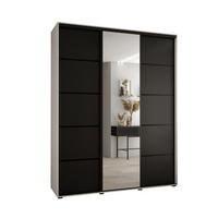 SCHWEBETÜRENSCHRANK 235,2/190/45 3-türig - Schwarz/Weiß, Holz/Metall (190/235/45cm) - Abiks Möbel