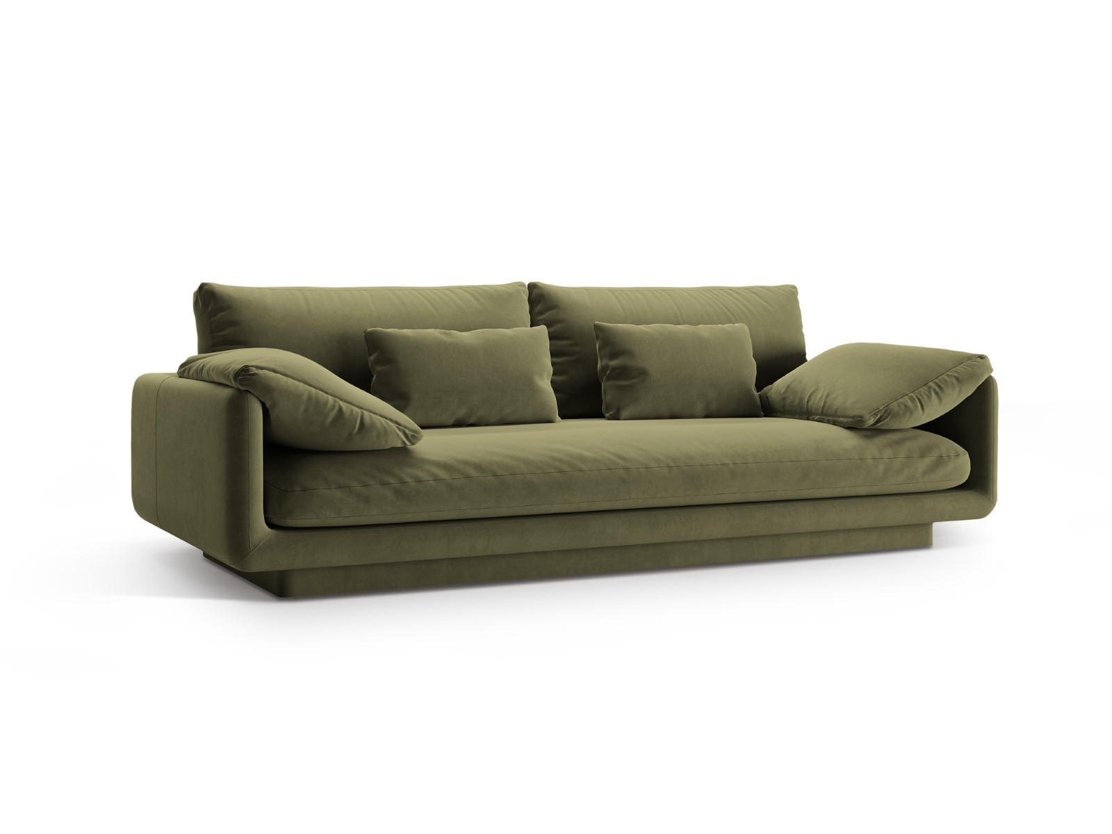 SOFA Torino aus Samt hellgrün 3 Sitzplätze - Hellgrün, Textil (103/83/220cm) - Micadoni